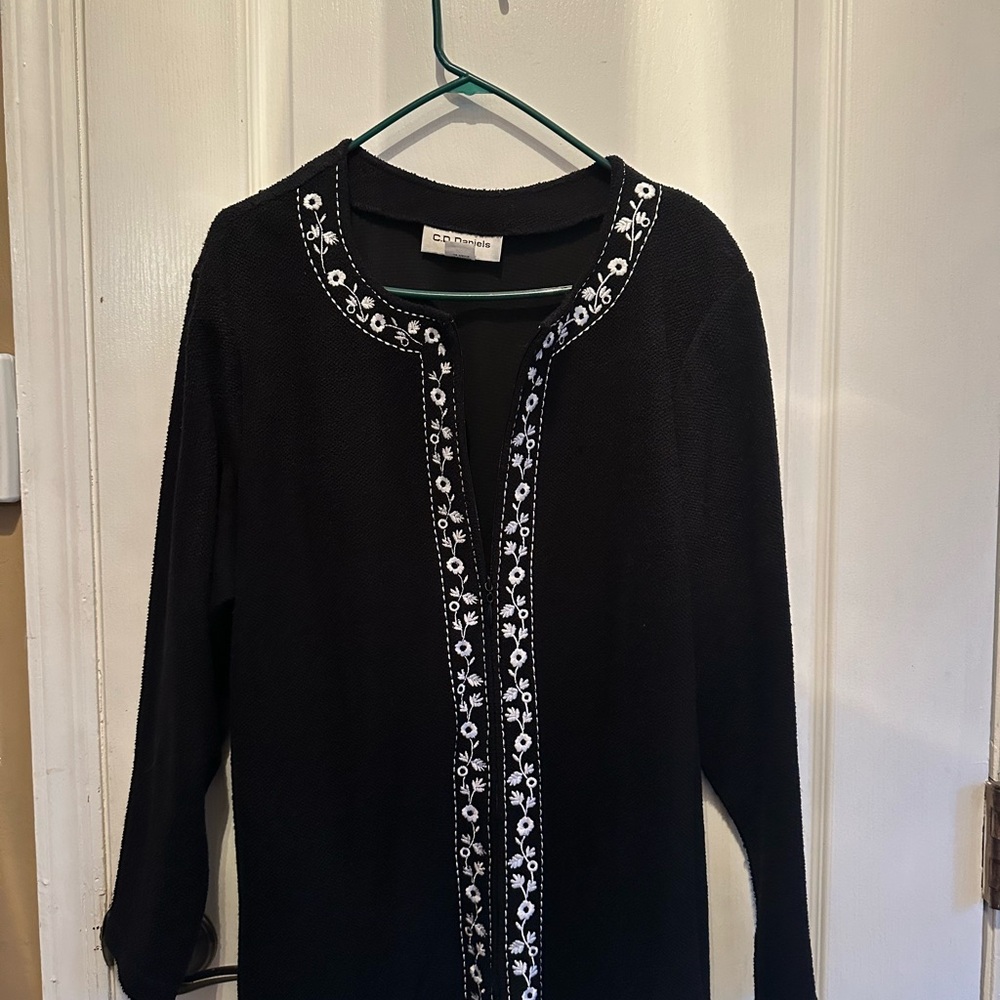 Black Sweater with White Detailing